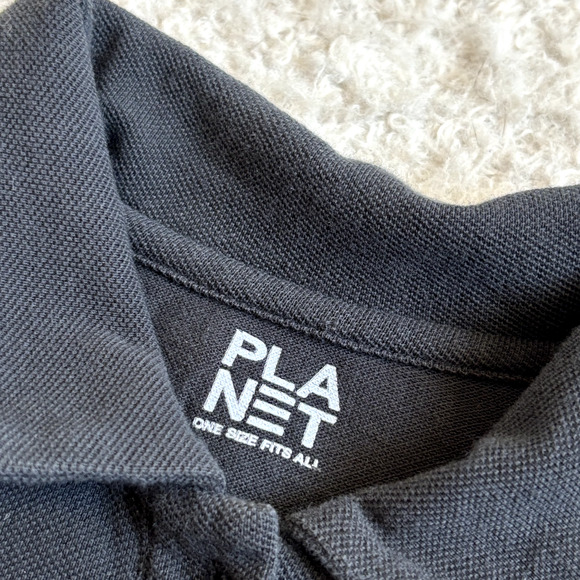 Planet OS Collared Button Tunic Black Dress 100% Pima Cotton Grunge Boho - Picture 11 of 12